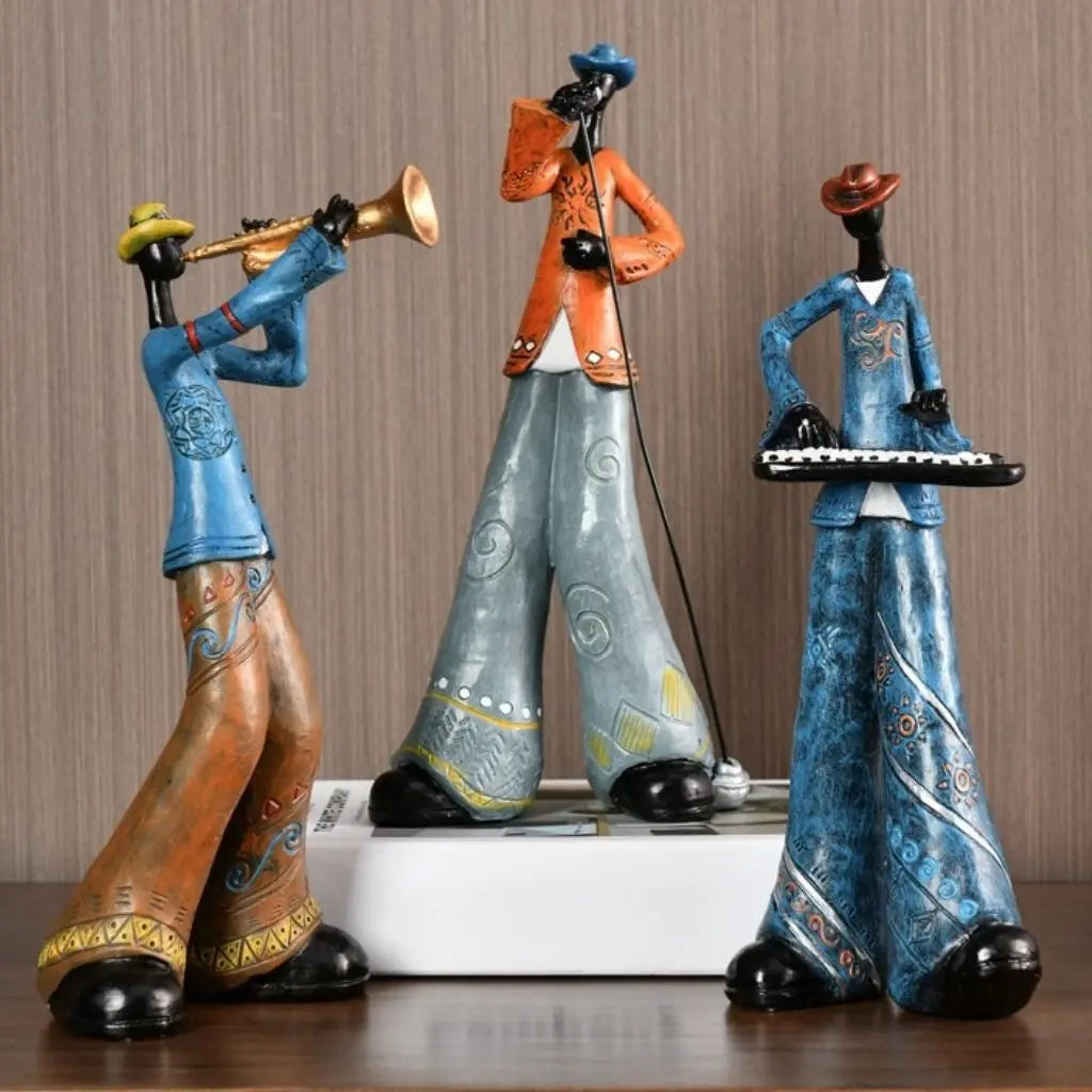 Retro-band med musikantfigurer