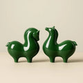 Celadon ceramic horse figurine feng shui good fortune home decor collectible statue